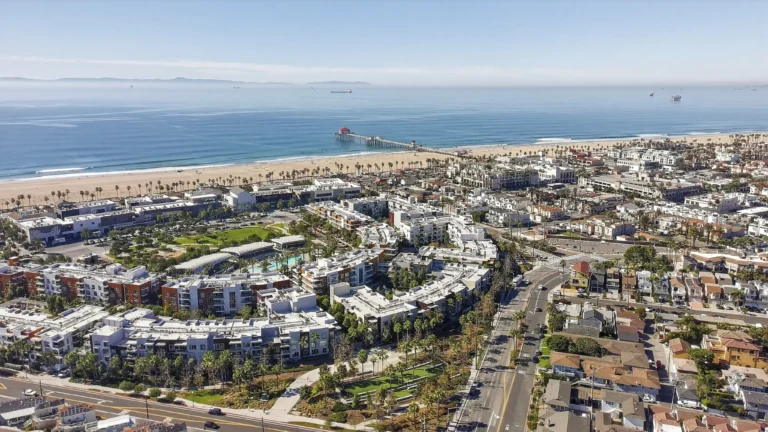 Aerial view emphasizing easy access to major commuter routes