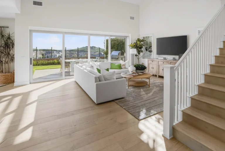 Hallway view connecting living areas