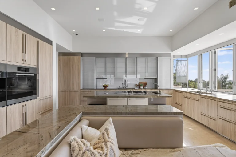 modern kitchen wood trim