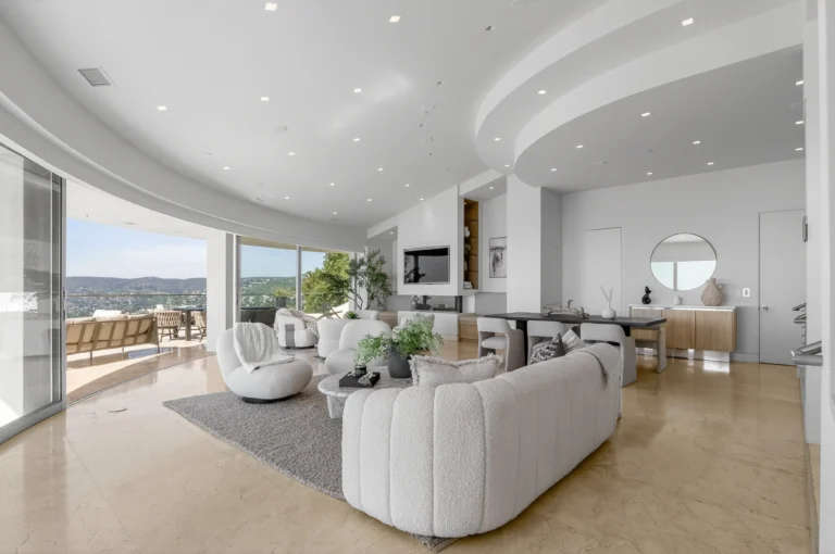 Living room wide view of ocean